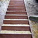 Ralisation d'un escalier en planches d'azob, rempli de dolomie